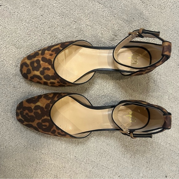 CAbi Leopard Print Heels Size 8‎ Kitten Heel Ankle Strap Animal Print Femme Glam - Picture 8 of 13